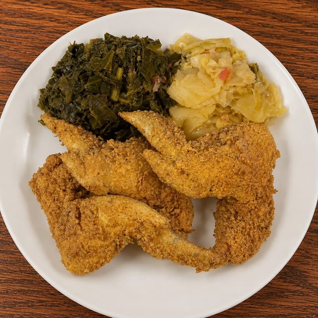 Fried Chicken Wing Dinner.
